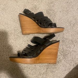 Strappy black wedge sandals. Never worn. Brand - DV by Dolce Vita